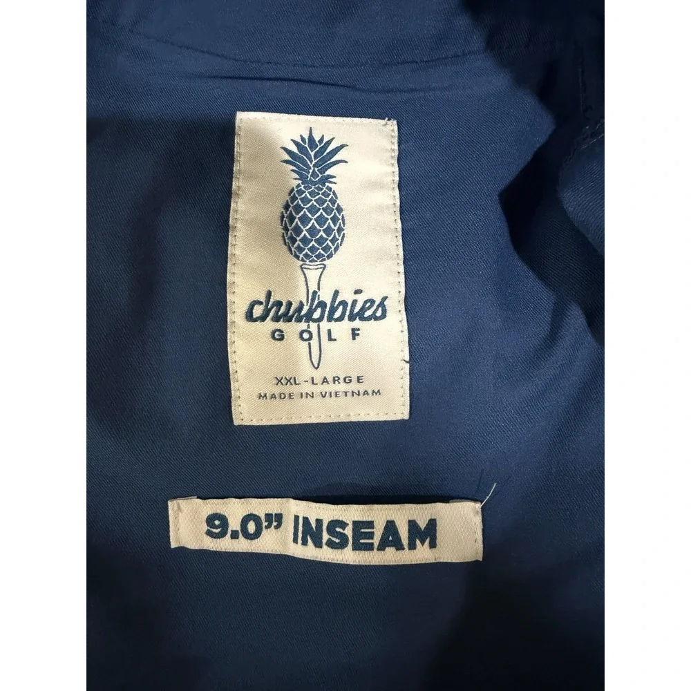 Chubbies Golf Shorts Men 2XL Blue Elastic Waist Stretch 9